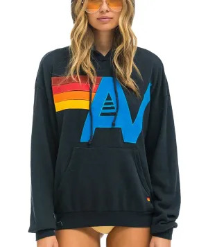 Aviator Nation Women Logo Stitch Pullover Hoodie Charcoal