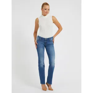 Blue High Rise Straight Jeans