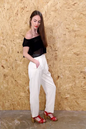 Escada High Waisted Peg Leg Trousers