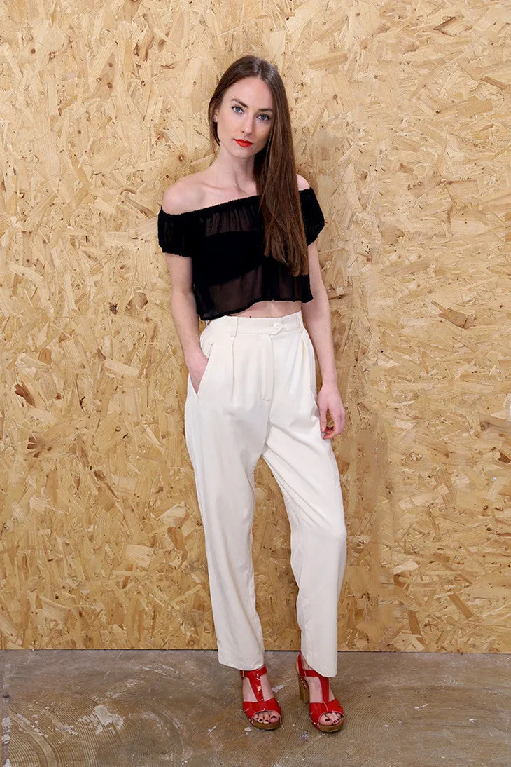 Escada High Waisted Peg Leg Trousers