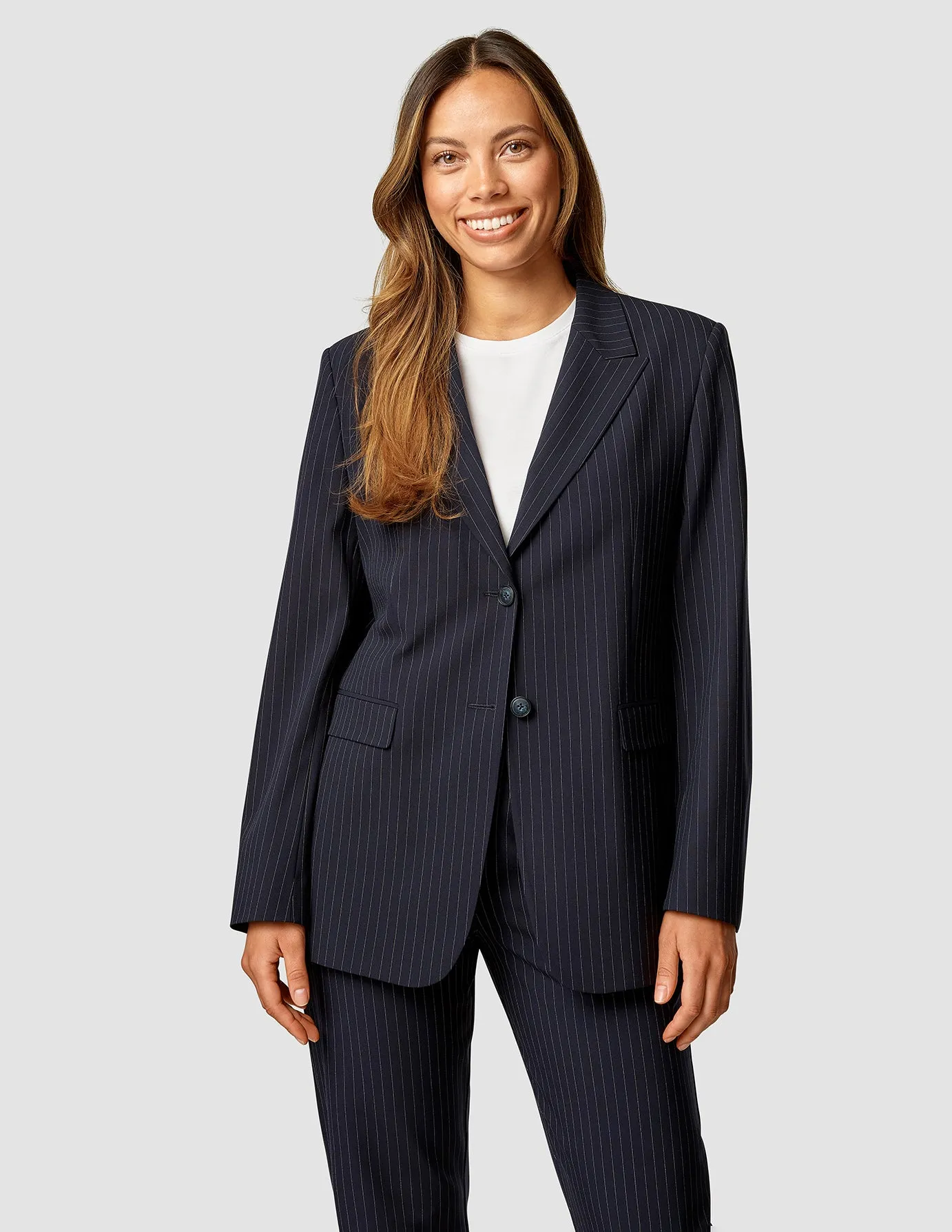 Essential Blazer Navy Pinstripe