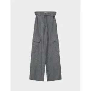 Fred Grey Pinstripe Cargo Trousers