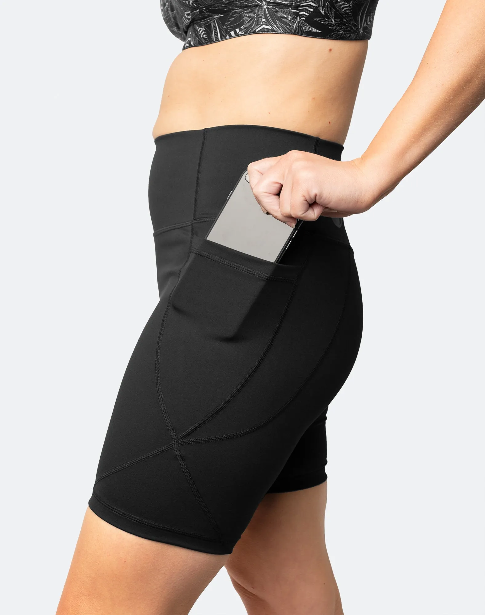 High Waisted Running Bike Shorts - Power Fit 2.0 Black