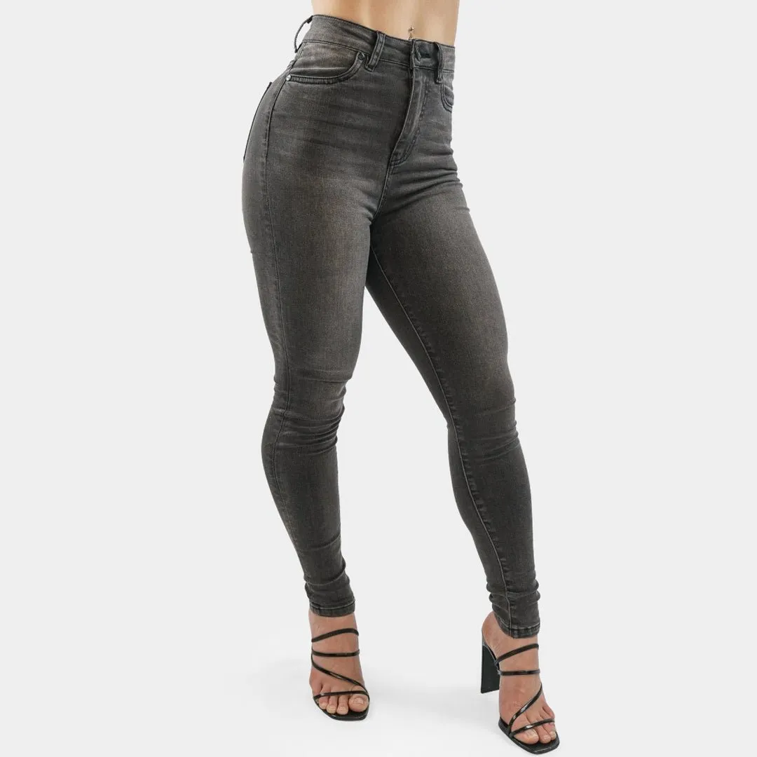 Impact High Waisted Skinny Jeans - Grey