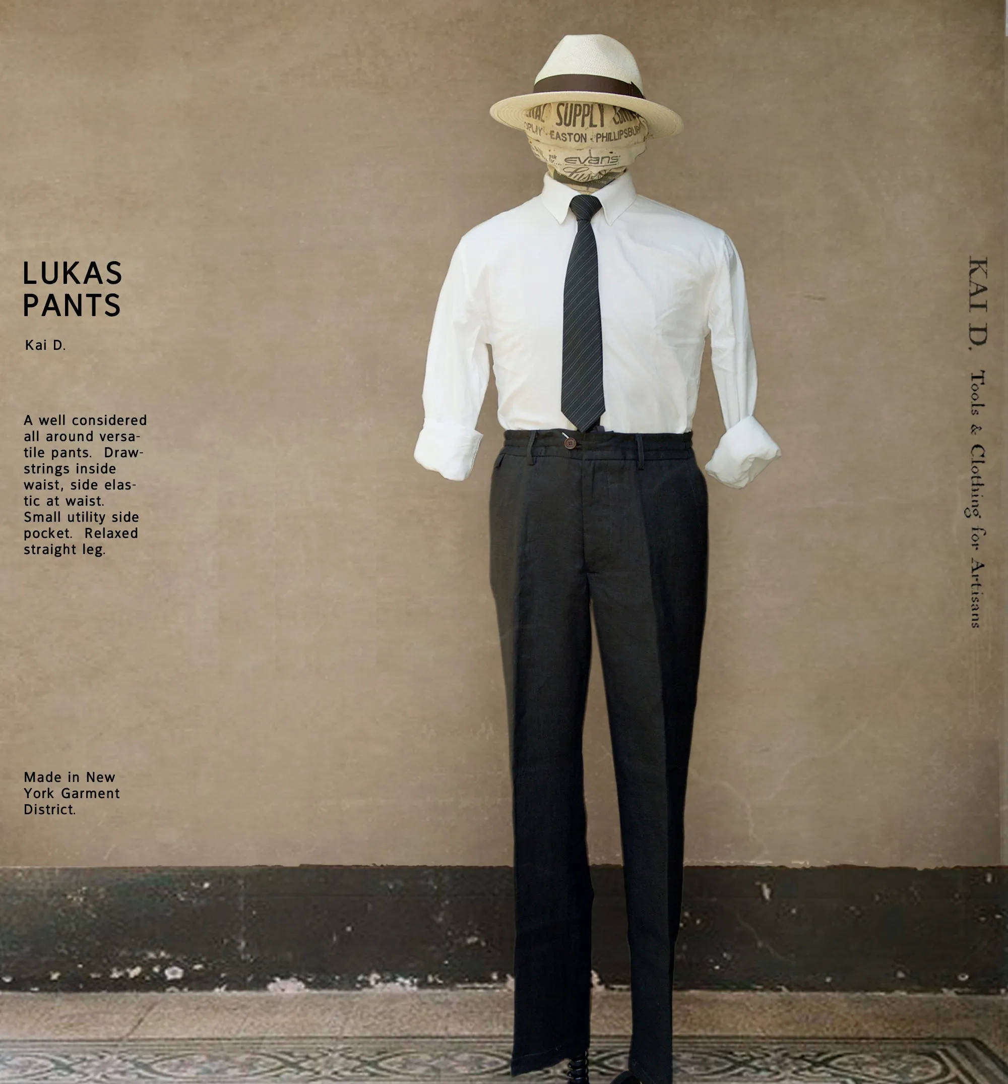 Lukas Pants - Japanese Black Linen - 30, 32, 34, 36, 38