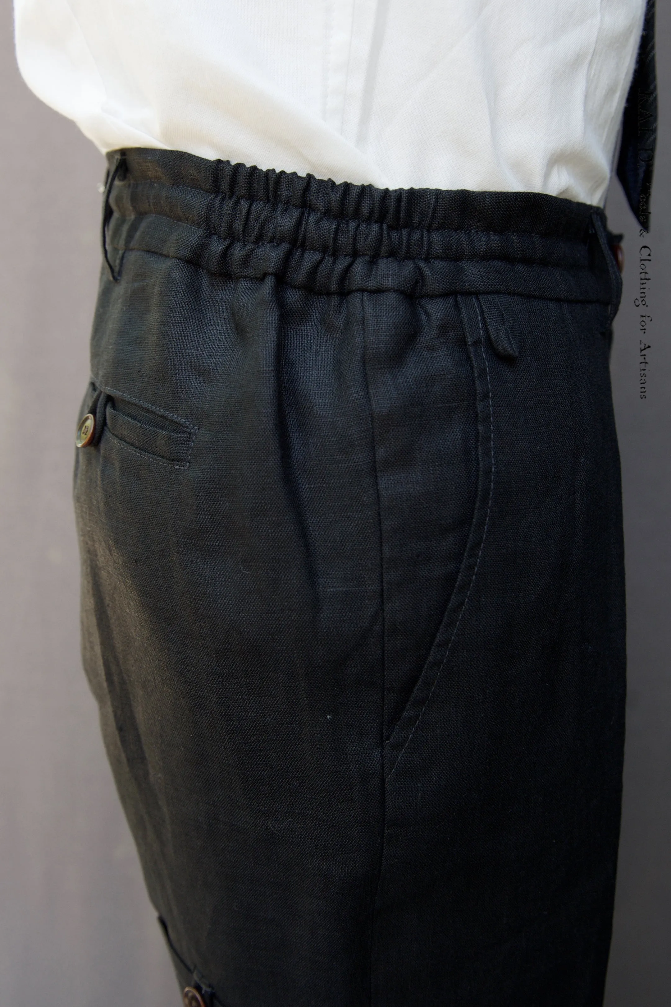 Lukas Pants - Japanese Black Linen - 30, 32, 34, 36, 38