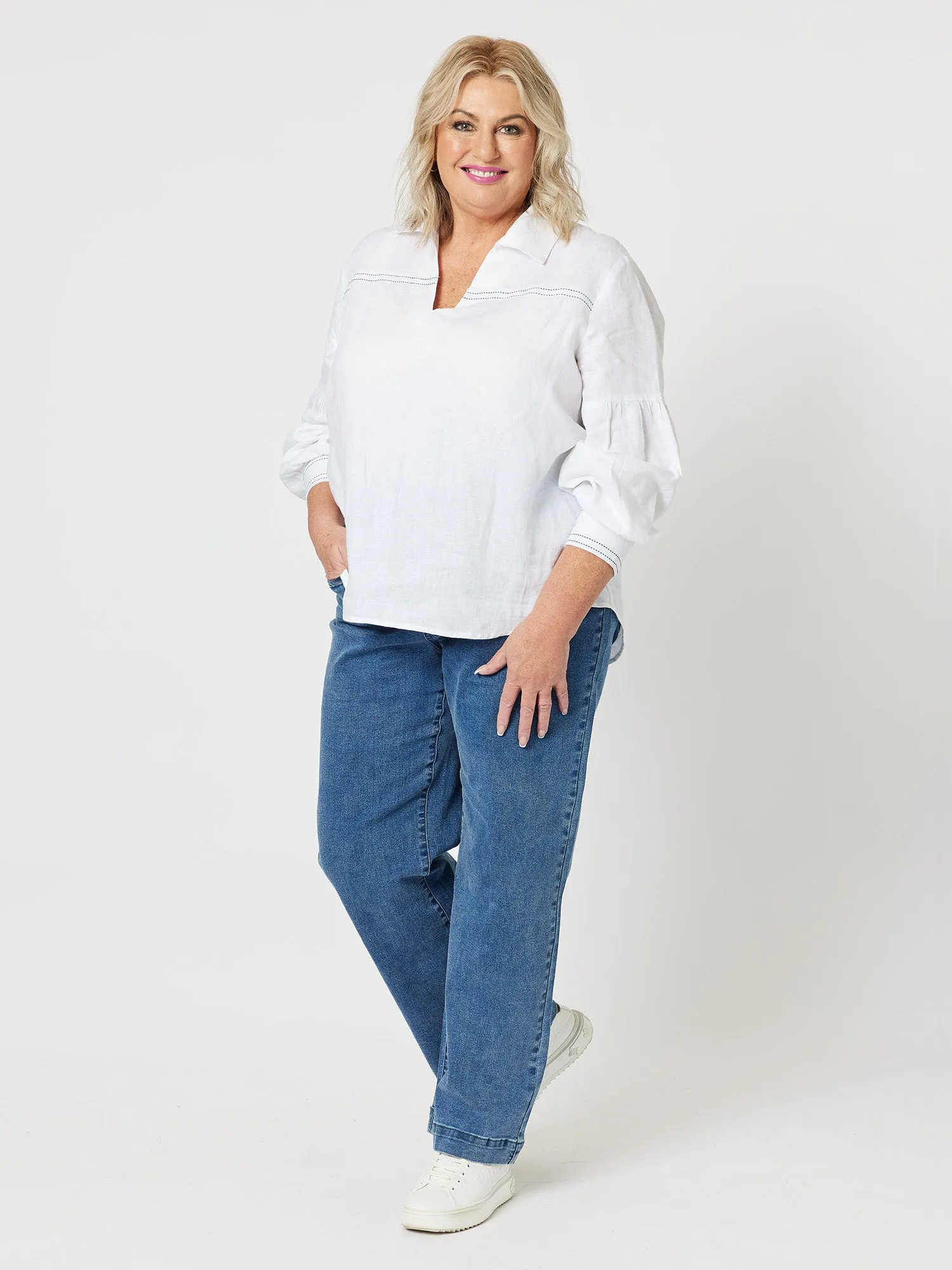 Maddy High Rise Wide Leg Jean - Denim