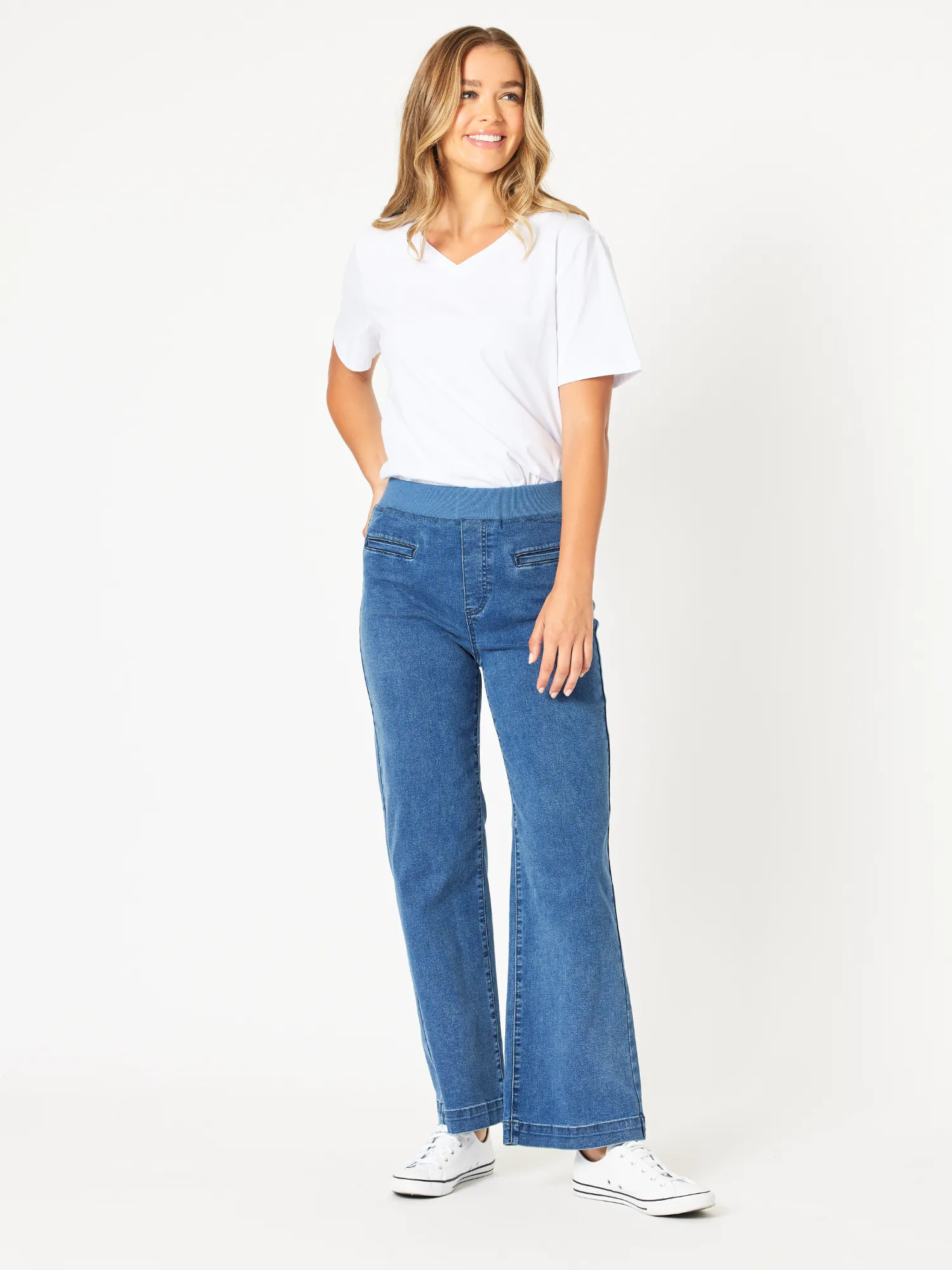 Maddy High Rise Wide Leg Jean - Denim