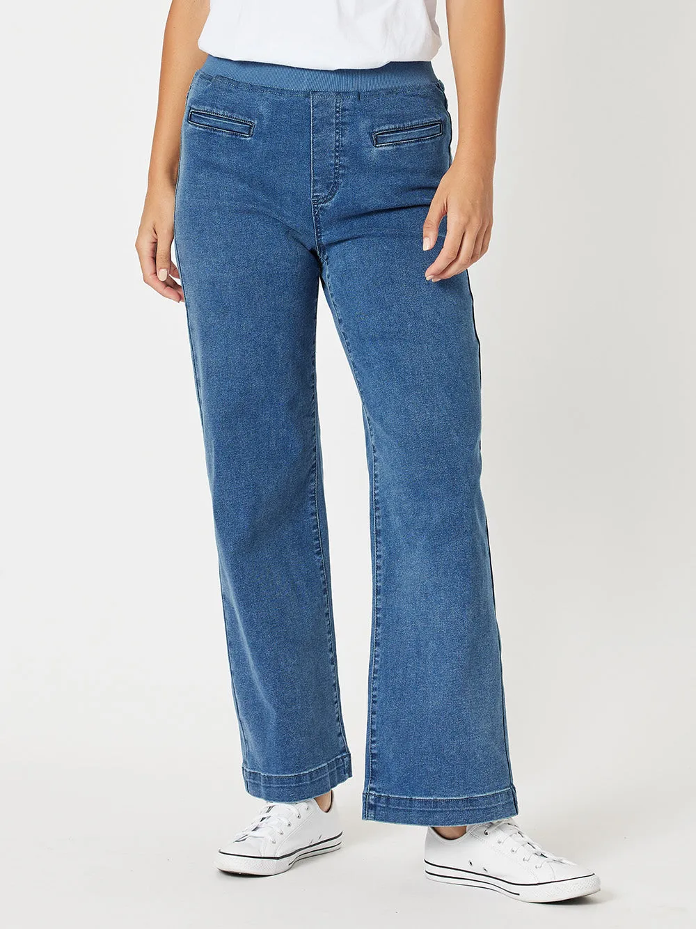 Maddy High Rise Wide Leg Jean - Denim