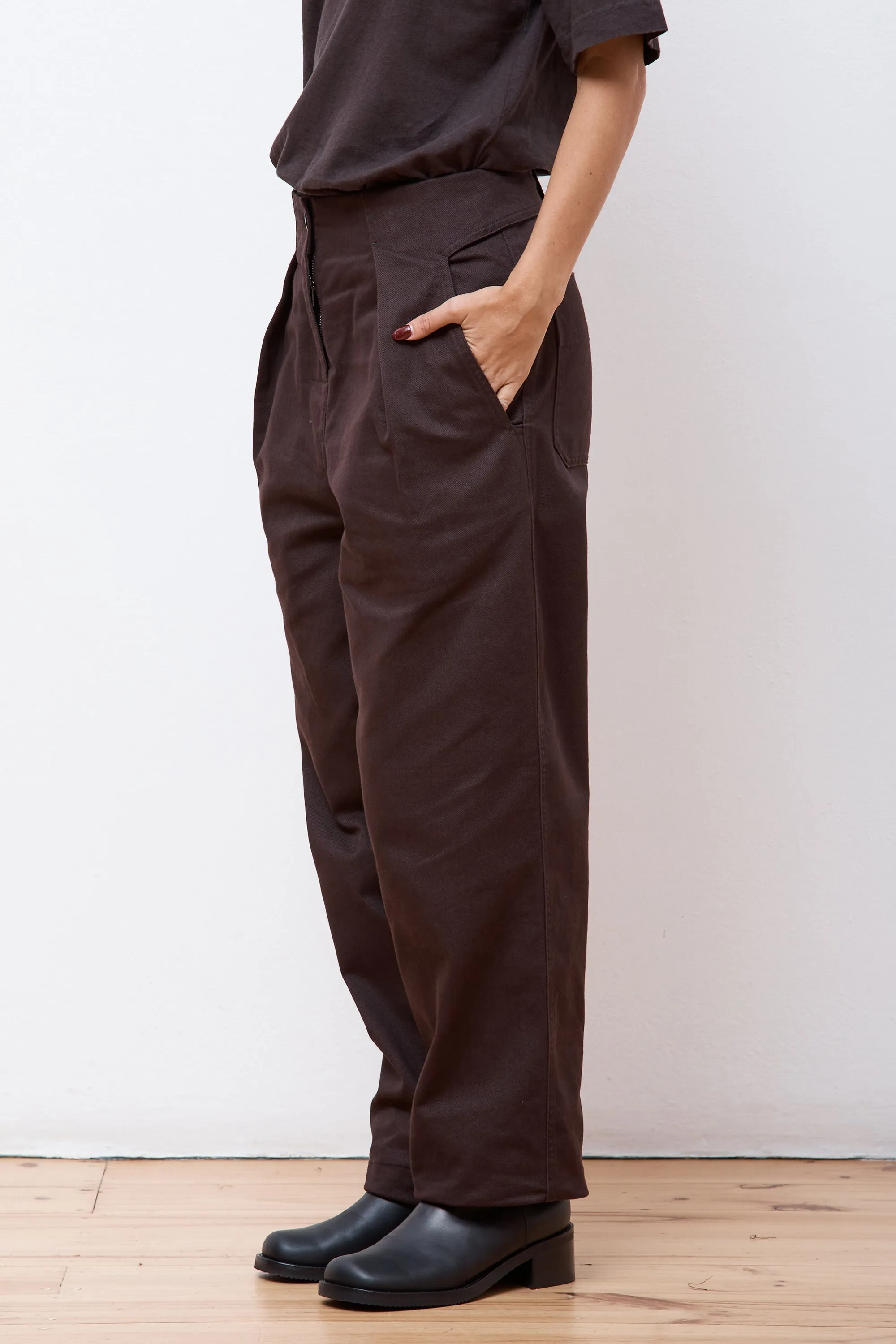 MHL Cinch Back Trouser Ebony