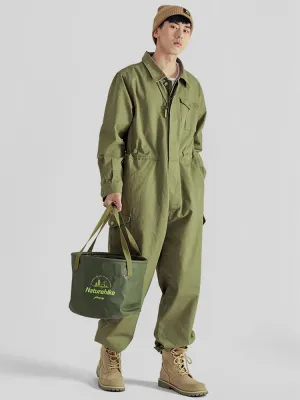 Multi-pocket Work Coverall Mens Safari Style Cargo Jumpsuit