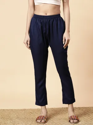 Navy Rayon Pants