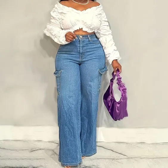 NEW LOOK WIDE LEG CARGO JEANS