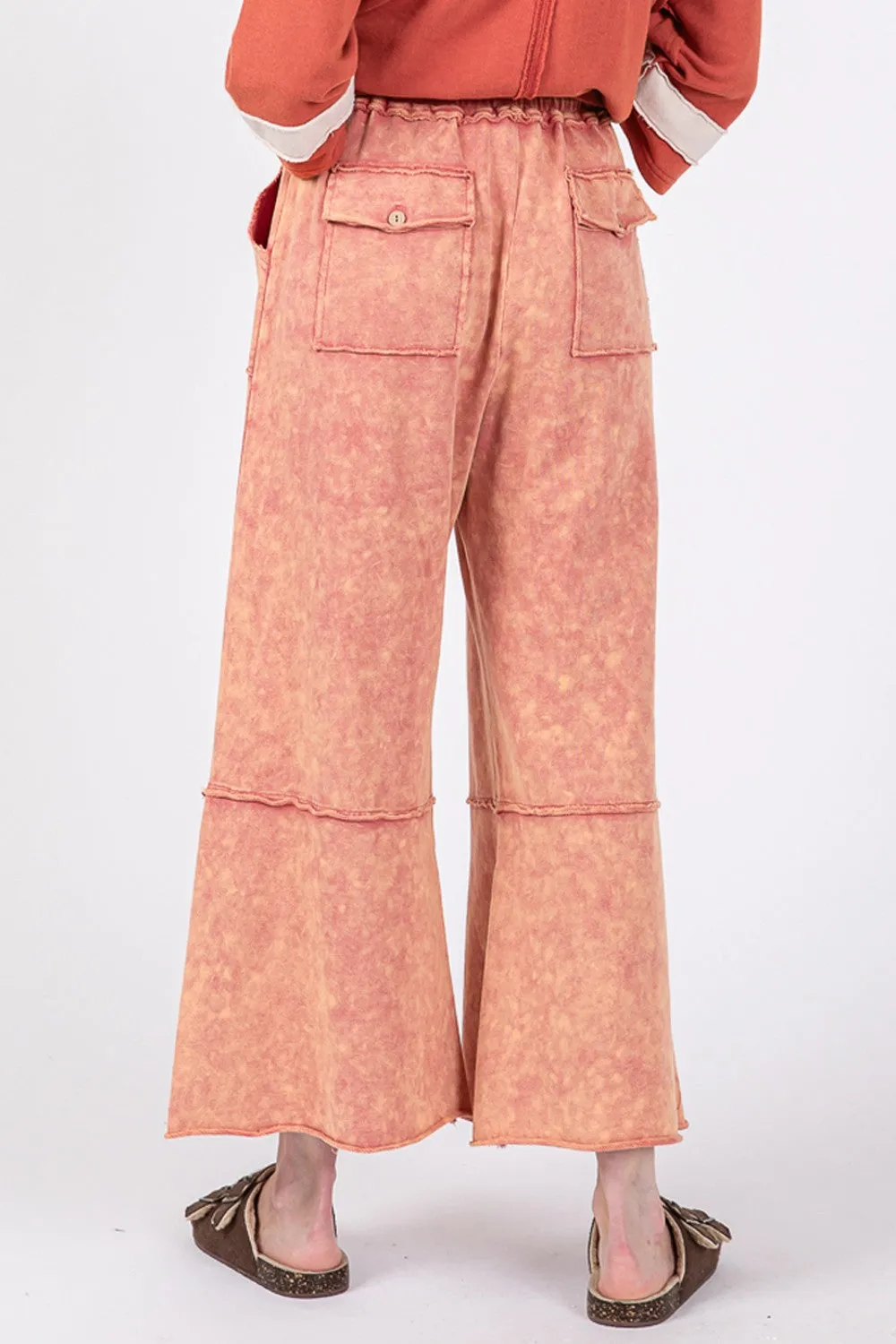 SAGE   FIG Mineral Washed Terry Wide Leg Pants