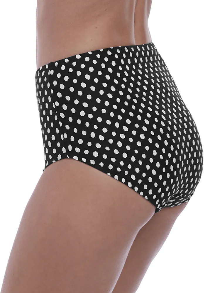 Santa Monica High Waisted Bikini Brief - Black/White