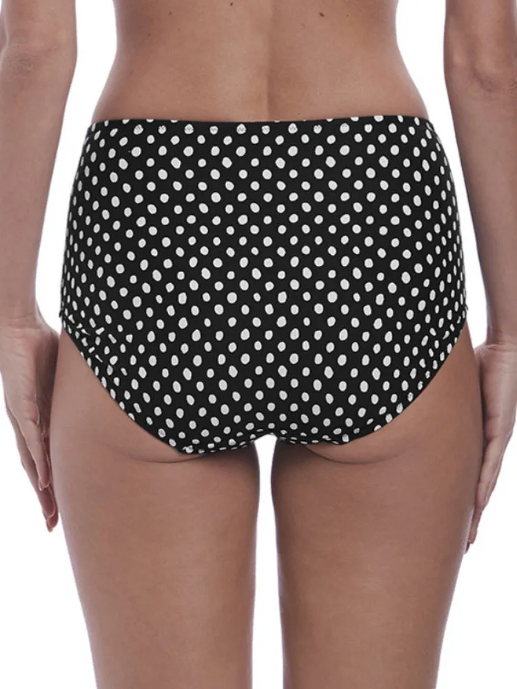 Santa Monica High Waisted Bikini Brief - Black/White