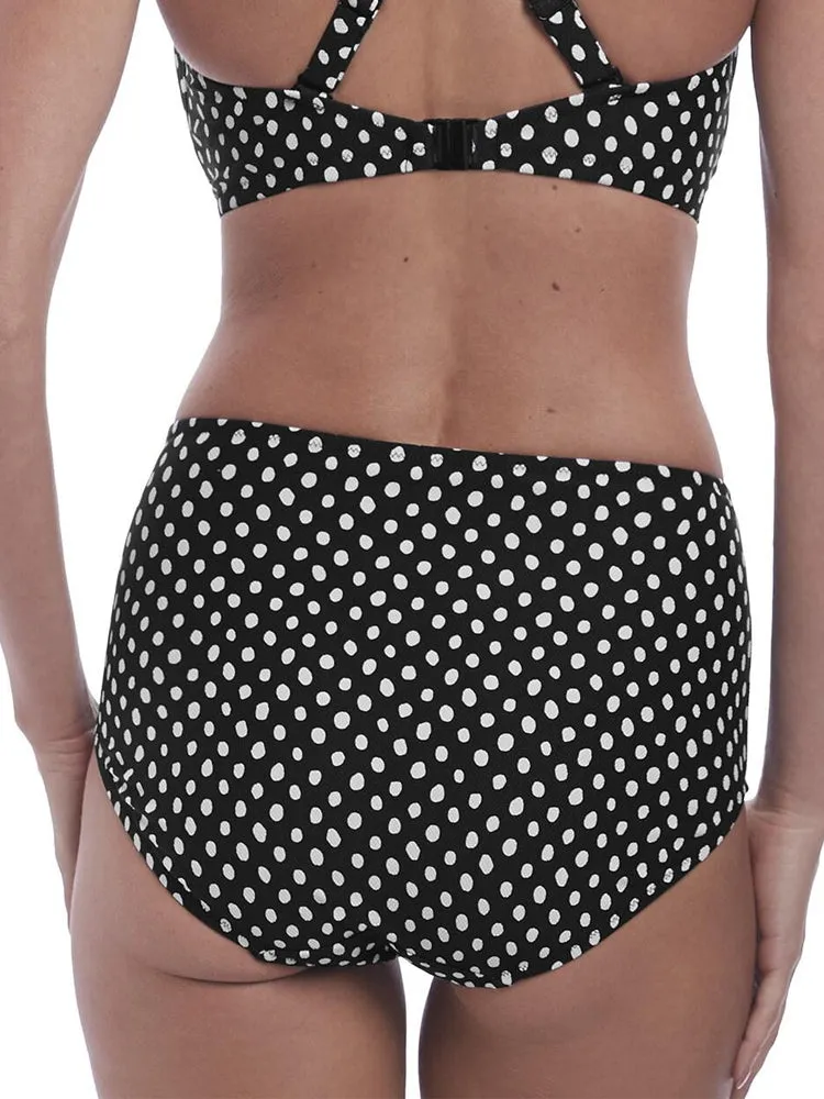 Santa Monica High Waisted Bikini Brief - Black/White