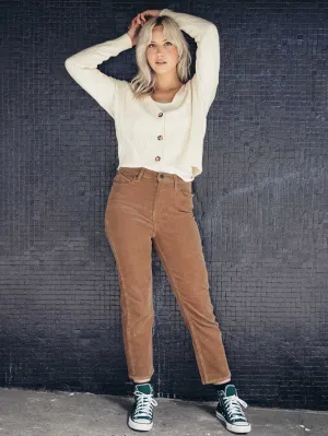 Stoned Straight Corduroy Pants - Mocha