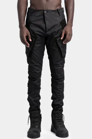 Twisted legs scar-stitch cargo pants