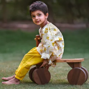 UNISEX ORGANIC PATANG KURTA WITH YELLOW PANTS