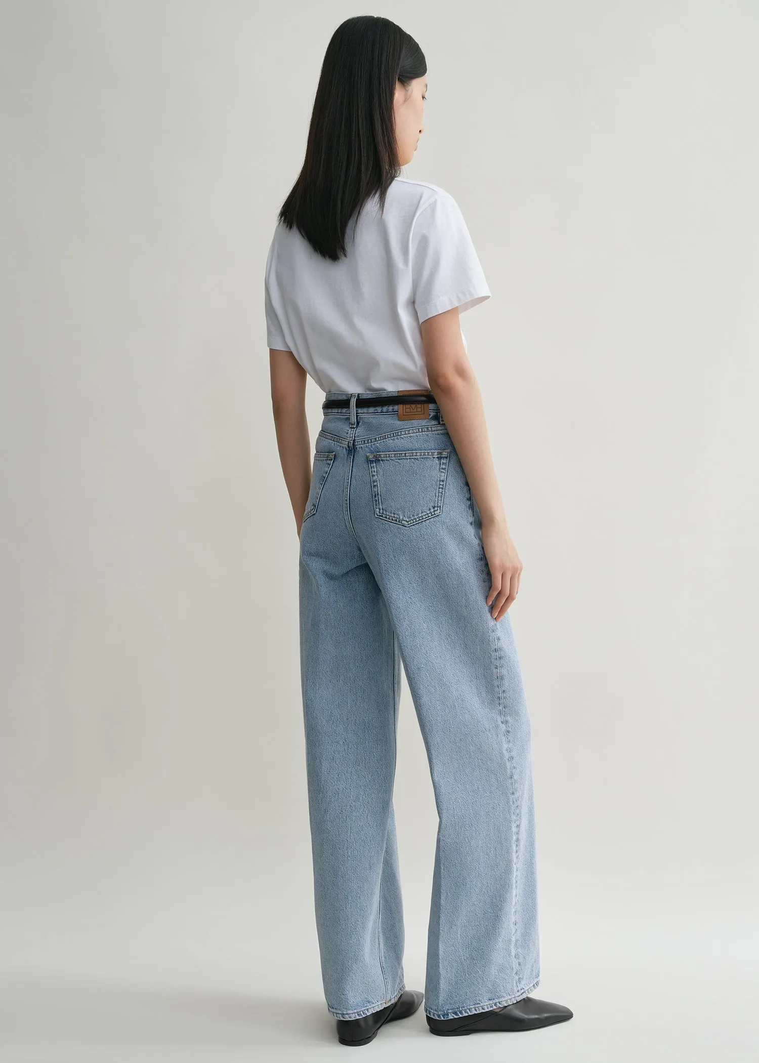 Wide leg denim cool blue